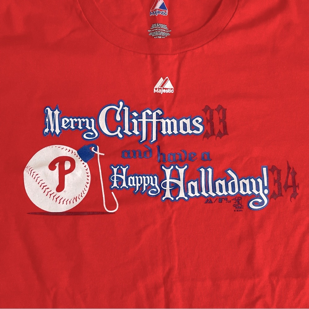 Majestic Philadelphia Phillies red tshirt, sz M